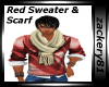 Red Sweater & Scarf