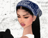 Black Hair+Blue Bandana