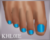 K blue flat feet nails