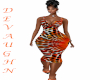 LONI ORANGE PRNT DRESS