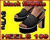 Heels 109 black flowers