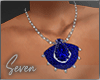 !7 Sapphire Fan Necklace
