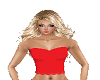 Red lace strapless Top