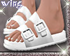 w. Cork Sandals White