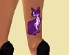 F Purple Cat Leg Tattoo