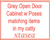 Grey Open Door Cabinet P