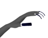 WHITE BOW-DARK BLUE