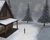 snowymountain view cabin