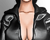 # Leather Hoodie Jacket.