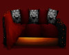 black&red couch with lig