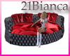 21b-red satin couch 14p