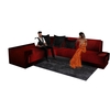 Sofa Red and Black