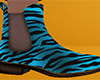 Teal Tiger Stripe Chelsea Boots (M)
