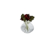 red & blk roses vase