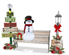 Christmas Snowman Bench