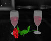 Wine Glass Red rose