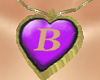 "B"_Necklace Gold Purple