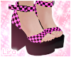 Neon Pink Checker Heels