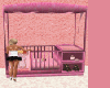 pink baby crib+shelf