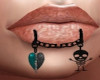 !A Skel/heart lip chain