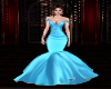Turquoise Satin Gown