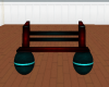 Teal/Red Music Bench