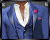 Tieless Suit Outfit Blue