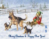 Christmas Sled & Dogs
