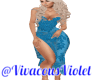 High Slit Dress-Blue