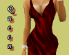QS~Long Red Silk dress