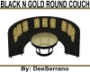 BLACK N GOLD ROUND COUCH