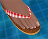 Red Flip Flops Plaid (M)