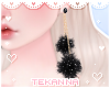 [T] Pompom earrings Bk/G