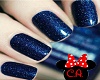 Blue Glitter Color Nails