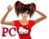 (PC) black red pigtails