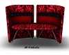 Red Silk Kissing Couch