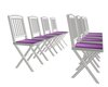 purple white chairs