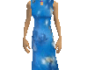 Asian blue silk dress