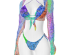 Color Sleeve Swimsuit 