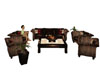 Wicker Couch Set Brown