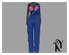 K-Pink Blue XOXO Overall