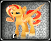Sunset Pony Unicorn Striped Yellow Red Horn Wings
