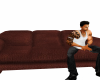 redish brown love couch