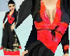 Kimono Dress - Black Red