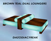 Brown Teal Dual Loungers