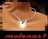 *M* Green Heart Necklace