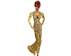 ~B~Gold Floral Gown