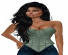 Zip Up GREEN Corset