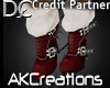 (AK)red bootsw/socks
