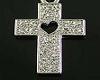 silver cross with heart